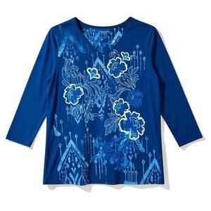 4/$20 Laura Scott Floral Embellished Tee